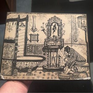 Black & Cream Vintage Bathroom Illustration Art Print